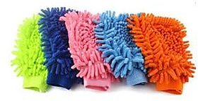 Kudos Set Of 5 Car Cleaning Glove Cloth Micro Fibre Hand Wash for car bike glass cleaning