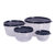 Incrizma Plastic 8-piece Black Lid Plastic Bowl Set - SET OF 8