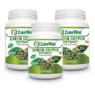 Zukewell Green Coffee Beans Extract (50 CGA) for Weight Management-30 Pure Veg Capsules Pack of 3