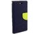 Brand Fuson Stylish Luxury Mercury Magnetic Lock Diary Wallet Style Flip Cover Case For Vivo Y53 - Blue