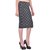 Rigo Black Polka Dot Print Charcoal Grey Pencil Skirt For Women