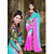 Shopping Oye Shaded Blue and Purple Color Pure Georgette Saree With Blouse Piece