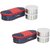 Carrolite Combo Royal RedBlue Lunchbox4 Steel Container