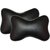 HOMMER Black Leather Car Pillow Cushion for Universal For Car  (Rectangular, Pack of 2)