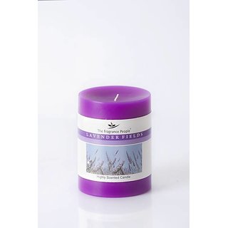                       The Fragrance People Lavender Fields Wax Candle (7.62 cm x 7.62 cm x 10.16 cm, Purple)                                              