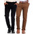Van Galis Fashion Wear Black And Brown Trousers For Men Pack Of - 2