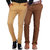 Van Galis Fashion Wear Light Brown and Brown Trousers For Men Pack Of - 2