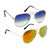 Combo of Sunglasses With Sky Blue Aviator and Yellow Aviator With Golden Rim