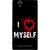 FUSON Designer Back Case Cover for Sony Xperia T2 Ultra :: Sony Xperia T2 Ultra Dual SIM D5322 :: Sony Xperia T2 Ultra XM50h (I Love Myself Bloody Heart Black Background)