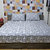 Just Linen 350 TC 100% Cotton Damask Geometric Design, Ash Color, King Size Flat Bedsheet with Pillow Covers