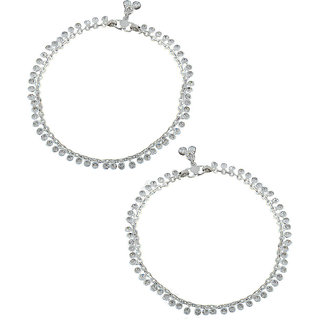 Anuradha Art Silver Tone Wonderful Classy Look with This Anklets//Payal for Women//Girls