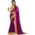 kanha fashion shop Purple Georgette Embroidered Saree With Blouse