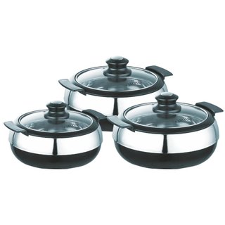 Jaypee High Quality Stainless Steel Glasserol Set Of 3 Pcs
