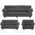 Gioteak Kingdom 6 seater sofa set in dark grey color with attractive design
