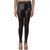 Timbre PU Leather Leggings Mid Waist Faux Leather Coated Pants For Women