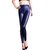 Timbre PU Leather Coated Leggings Party Wear Leggings Blue