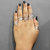 JewelMaze Silver Plated Austrian Stone Five Finger Ring Set-AAB1488