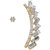 JewelMaze Gold Plated White Austrian Stone Ear Cuffs Earrings-AAB1491