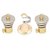 SmartShophar Zinc Curtain Bracket Hardware 2 Pc. Gold Silver Finish Zircon