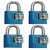 SmartShophar 3 Digit Set of 4 Small Zinc Padlocks for Securing Luggage while Travelling (Assorted Colors)