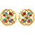 22Kt Gold Polish Felicity Stud Earring Multicolor Ethnic EverydayWorkwear By CreateAwitty