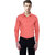Black Bee Tomato Red Poly-Cotton Shirt For Men