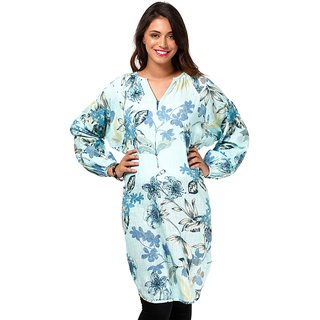 LOVE FROM INDIA FLORAL PRINTED BEACHWEAR TUNIC _buy One Tunic Get One Scraf Free