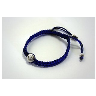Om Braided Bracelet With Diamond In Silver