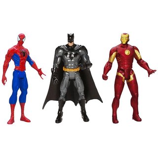 3 Action Figures Avengers - Batman, Spiderman & Iron Man With LED Light In  India - Shopclues Online