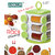 Ankur 12 Jars Rotating Spices/ Masala Rack Set, with 3 Different Halt, Transparent ABS Storage ,Green