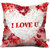 Indigifts Valentines Day Gifts Cushion Cover With Fiber Filler Pink 12x12 inches Set of 1