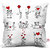 Indigifts Valentine Gifts Cushion Cover Satin White 18x18 inches Set of 1
