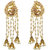 Meia Gold Plated TraditionalEthnic 1 Pair Of Earring1 Maang Tikka 1 Hand Harness For Women