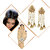 Meia Gold Plated Designer 1 Maang Tikka  1 Hand Harness1 Earring For Women