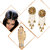 Meia Gold Plated Designer 1 Maang Tikka  1 Hand Harness1 Pair Of Earring For Women