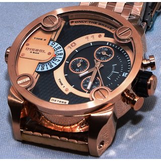 Diesel DZ7268 Men s Fashion Rose Gold Case Steel Strap Watch