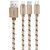 Jabox High Quality Micro USB,8 Pin, and Type C Cable (Charges Three Phone at Same Time , Color - Gold, Length -1M