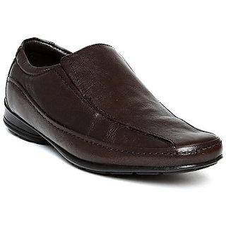 Franco Leone Men'S Brown Formal Slip On Shoes