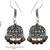 muccasacra (Combo of Four) Trendy Antique Silver finish With Black Beads Jhumki earring