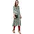 Janasya Women's Beige Cotton A-Line Floral Print Kurta