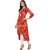 Janasya Women's Multicolor Rayon High Low Hemline Abstract Print Kurta