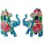 Royal Arts And Crafts Handmade Rajasthani Show Piece Of Ambabadi Elephant For Home Deacutecor And Gifting Pake Of- 2 ( 4 in ,Sky blue )