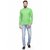 RG Designers Pista Green Cotton Plain Full Sleeve short Kurta for men