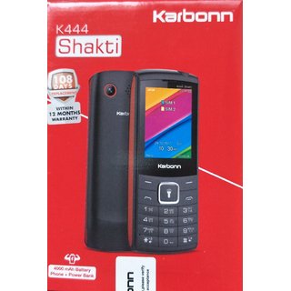 Karbonn K444 Shakti Dual SIM Basic Phone (Black Red)