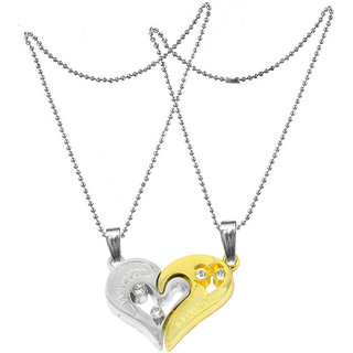 Gold Zinc Alloy Heart Pendant Necklace 