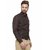 RG Designers Brown Solid Slim Fit Cotton Formal Shirt for Men