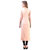 Shree Wow Solid Straight Long Pink Crepe Kurti For Women