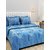 Reet Textile Blue 3D Printed Polyester 1 Double Bed Sheet, 2 Pillow Cover