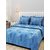 Reet Textile Blue 3D Printed Polyester 1 Double Bed Sheet, 2 Pillow Cover