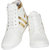 Bachini Desi Swag White Golden Funky Sneakers  (White, Gold)